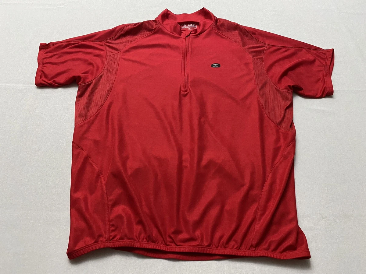 Maillot Cyclisme SUGOI Homme – Rouge, Imprimé Bière, Manches Courtes, 1/4 Zip, Taille L