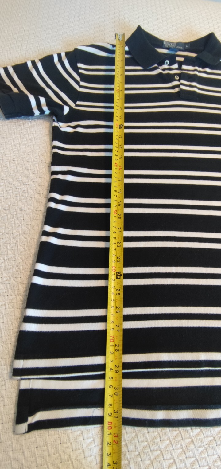 Polo Ralph Lauren vintage camicia uomo grande nera a righe bianca pony vestibilità personalizzata