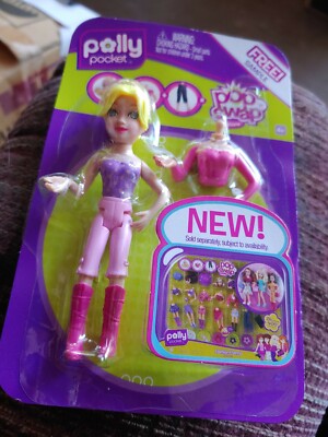 2  Polly Pocket Pop N Swap Dolls Free Sample Promotional Item Mattel 2008 NOS 