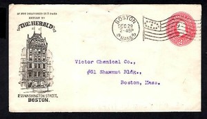 Advertising Boston Herald December 29 13 Boston Ma Flag Cancel Newspaper Ebay