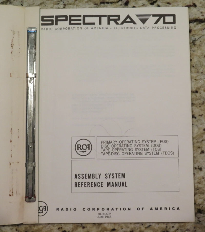 Vintage SPECTRA 70 RCA Processor POS-TOS/TDOS Assembly System Ref Dated 1968 - Image 2 of 4
