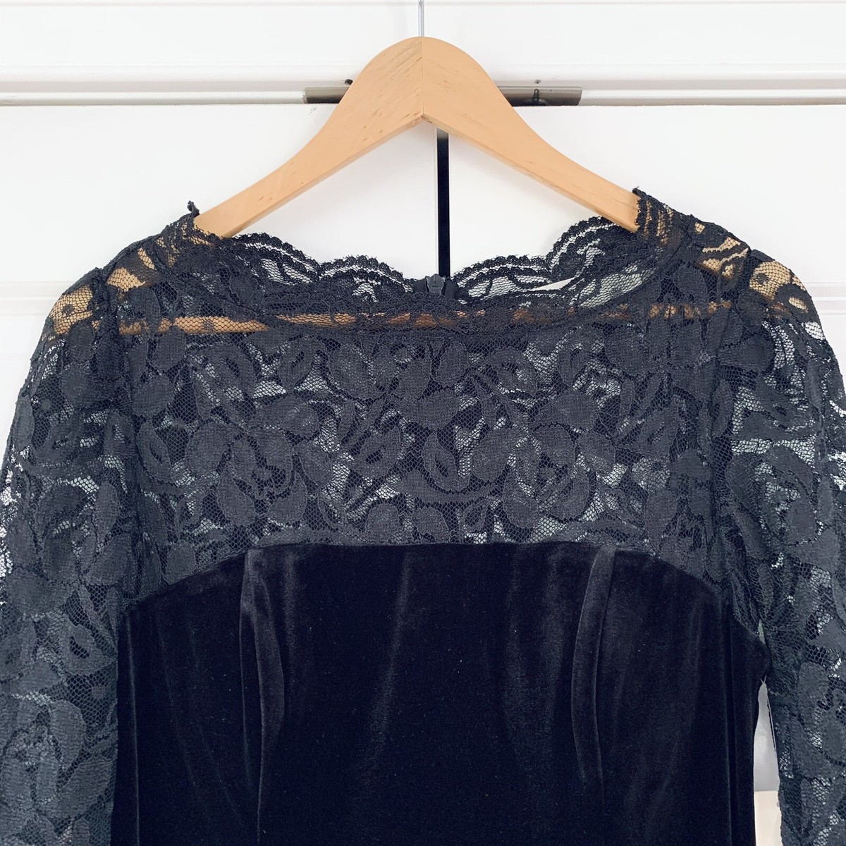 Eliza J Cocktail Dress Black Velvet Sheath Lace Illusion 3/4 Sleeve Midi Size 6 | eBay Eliza J Cocktail Dress Black Velvet Sheath Lace Illusion 3/4 Sleeve Midi Size 6 | eBay