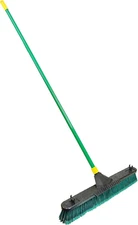 Bulldozer 24-Inch Multi-Surface Push Broom, 60" Wood Handle, Green, for Outdoor/