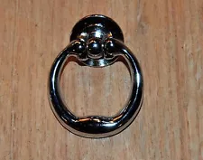 FURNITURE Hardware Drawer Drop Ring Pull KNOB Polished Chrome 1-3/4" Diameter