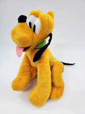 Disney Pluto Yellow Puppy Dog w Tongue Out Plush 10" Stuffed Just Play Toy B313