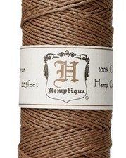 Cord, Hemp, Light Brown, 205 Foot Spool Smooth Polished 1mm Diameter 3 Ply