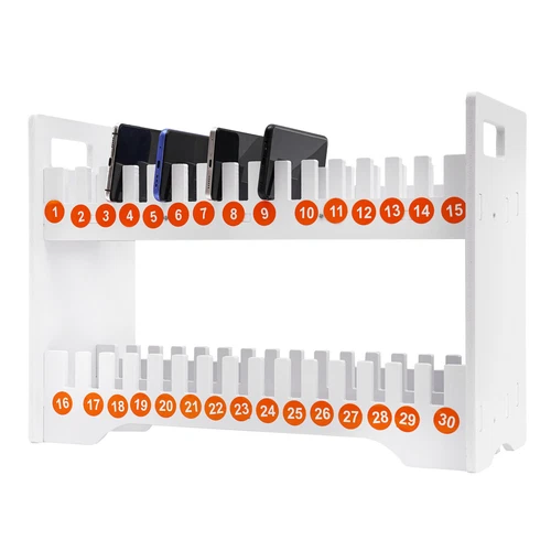 30-Grid Wooden Cell Phone Holder Desktop Organizer Storage Box for Classroom Off - Photo 5 sur 15