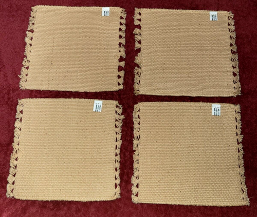 Set of 4 Southwest Style Fringed Coasters El Paso Saddleblanket Southwestern - Picture 3 of 4