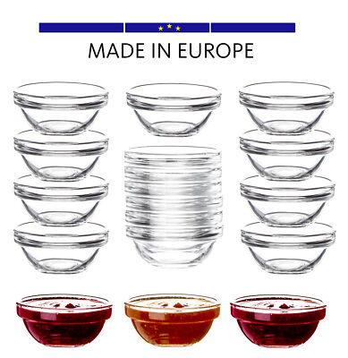 18x Dip Schüssel Glas Schälchen Mini Saucen Snack Eis Dessert Schalen 6cm klein