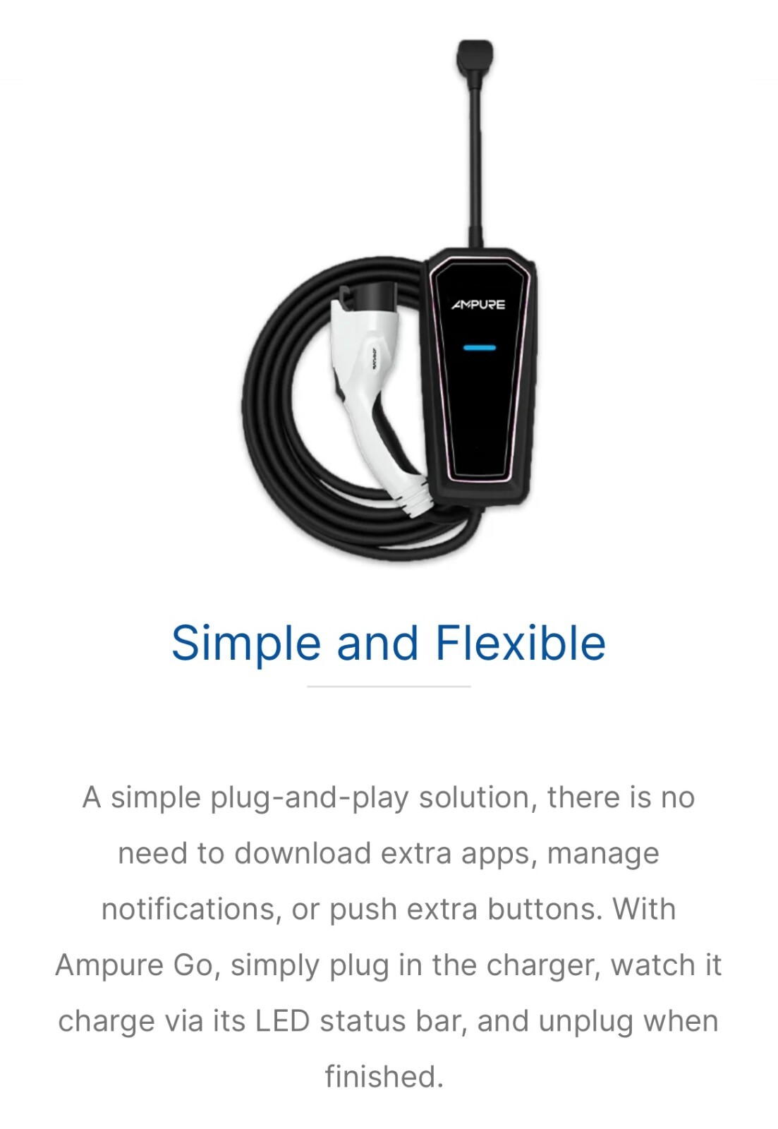 Ampure Go Dual Voltage Portable EV Charger Level 1 & 2 (120/240V)
