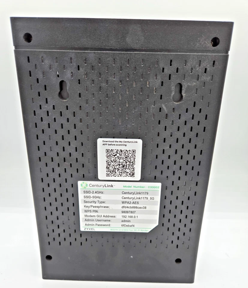 UNTESTED ZyXEL CenturyLink C3000Z Wireless Modem - Image 2 of 4