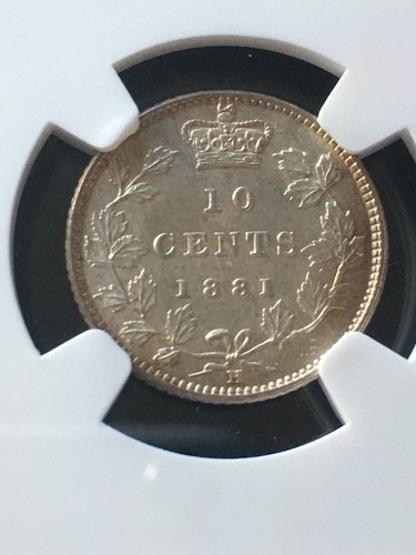 1881H Obv.#2 NGC Graded Canadian, ¢10 Cent, **SP-66**EXTREMELY RARE - Picture 3 of 12