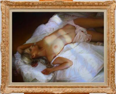 Handmade Original Oil Painting art female Women girl on canvas 30''x40''
