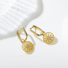 New Fashion Shiny cubic zircon Star And Moon Earrings Good Quality for girls