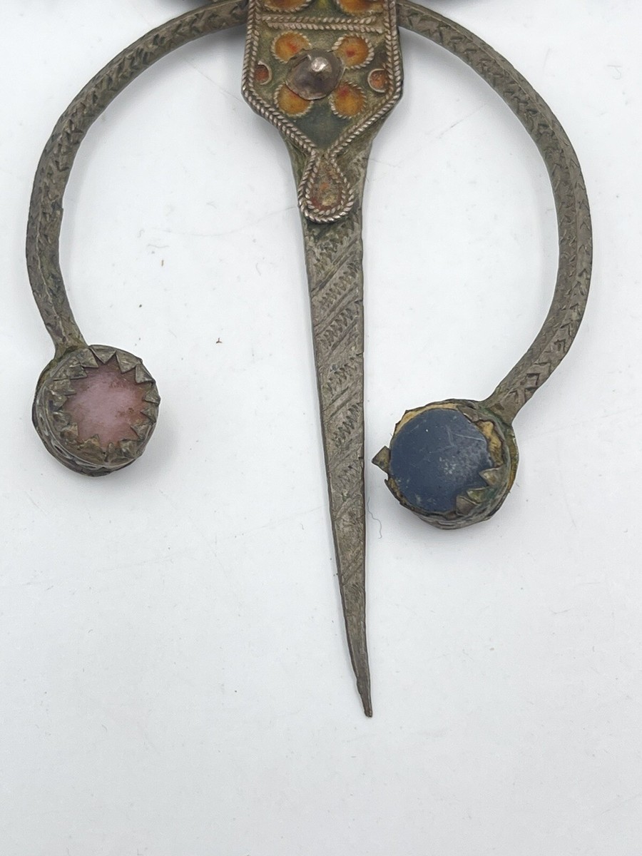 Fibule Berbère Ancienne - Grande Taille - Réf.599 - Bijou Ethnique Vintage - Occasion - Style Traditionnel