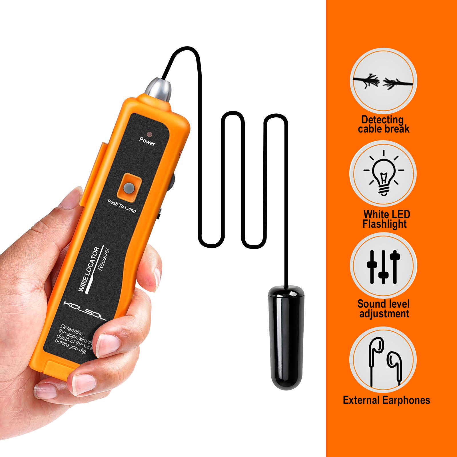 KOLSOL F02 Underground Cable Locator Tracker For Pet Fence Wire