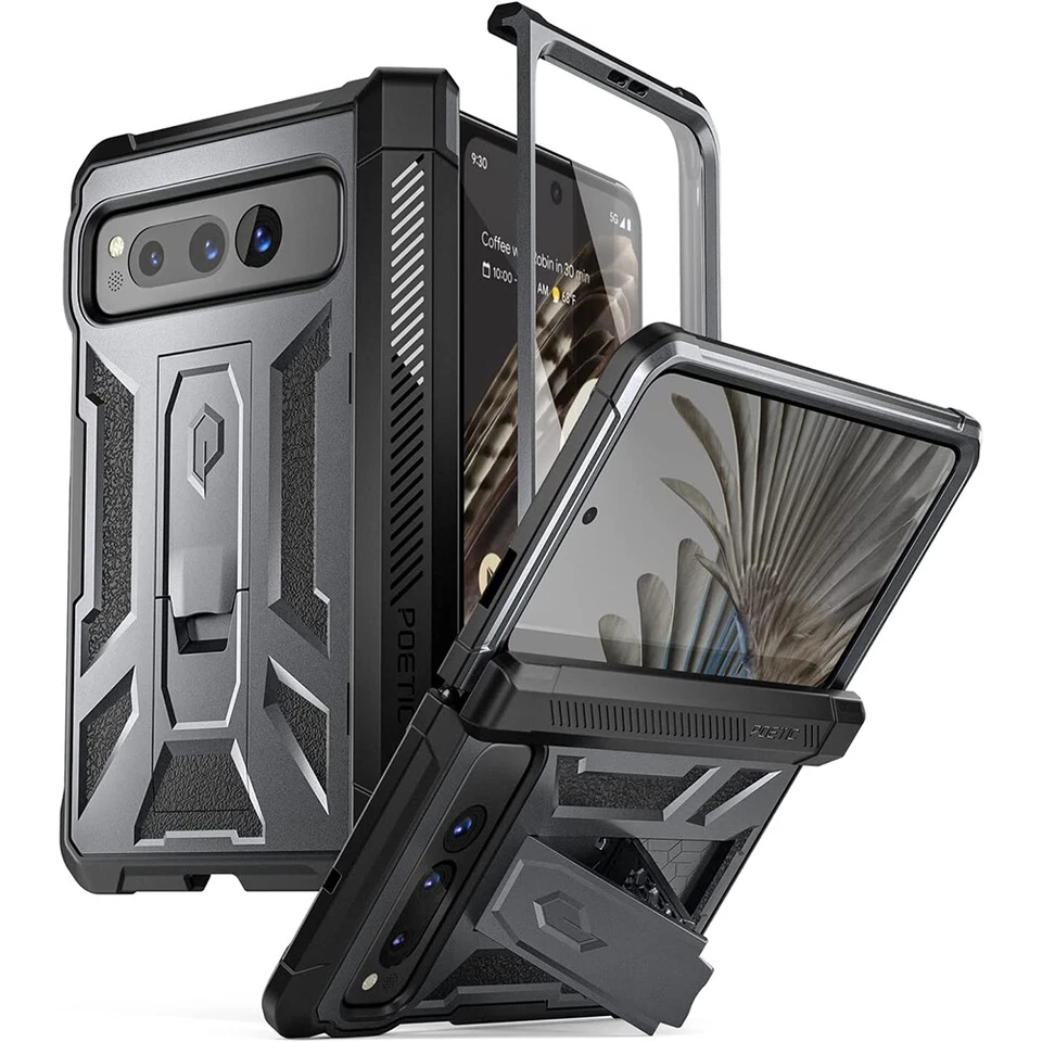 Funda Plegable Resistente a Prueba de Golpes para Google Pixel Cubierta Protectora Metálica Pistola Metal Foto 2 de 4