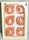 Vtg 6 KREBS Christmas Feather Tree Blown Glass ORNAMENTS In Box Peach Pink Lot — photo 2