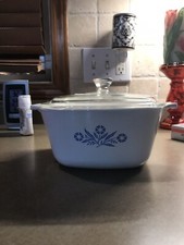 Corning Ware Blue Corn Flower Casserole Dish/Bowl With Lid: 1 3/4QT- P-1 3/4- B
