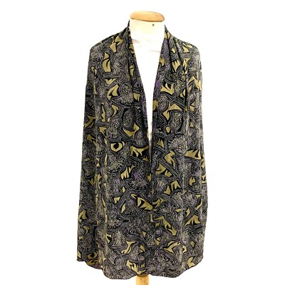 FABRIC FRONTLINE ZURICH FLORAL BLACK RECTANGLE Silk scarf  86/30 in  #A90