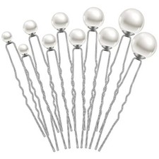 32 Pieces Wedding Pearl Hair Pins Bridal Pearl Rhinestone Hair Pins Hair Silver