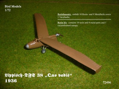 Lippisch-DFS 38 ''Quo vadis'' 1/72 Bird Models Resin Kit / Resin Kit