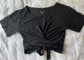 NWT Heavenly Victoria's Secret Modal Pajama Short Sleeve Size M Twist Front BLK