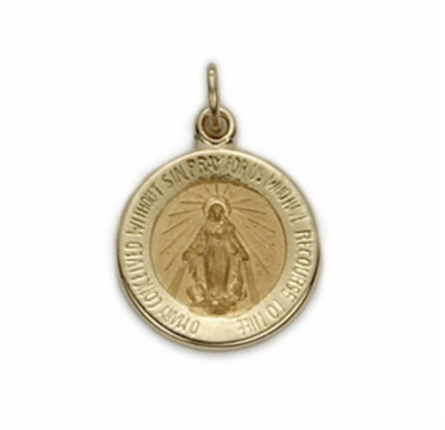 14K GOLD SMALL ROUND ST. JUDE MEDAL PATRON OF HOPELESS CAUSES NECKLACE ...