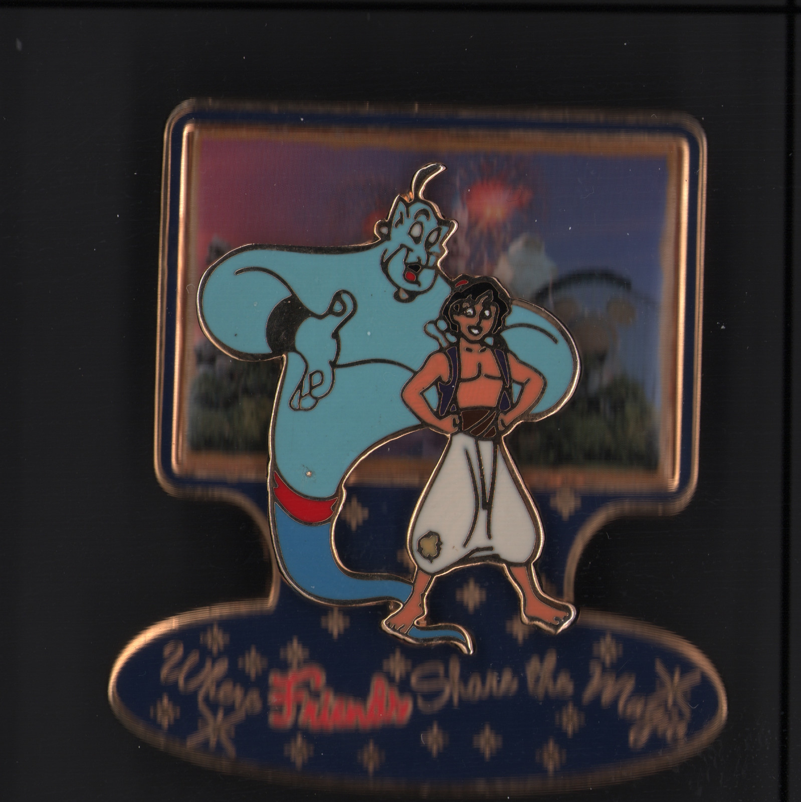 ALADDIN & GENIE CASTLE Fireworks WHERE FRIENDS SHARE The MAGIC 3D LE Disney PIN