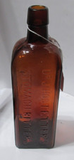 vintage amber old bottle-Dr.J.Hostetters stom...