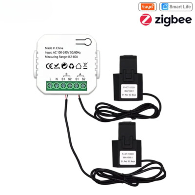 ZigBee Energy Meter 2 Way 1, 2 Channel Bidirectional with Current Sensor Clamp