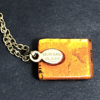 Ancien Grand Pendentif En Verre De Murano Signé