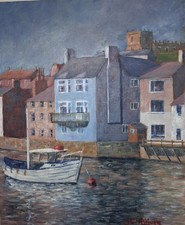 Original Signed Oil Painting Of Whitby In Yorkshire.