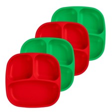 Re-Play Toddler Divided Plates - Deep 3 Compartment, BPA-Free, Eco-Friendly