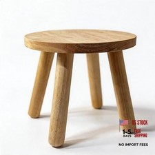 Solid Wood Step Stool - 9.4" Seat Height - 9.4" Round Seat - No