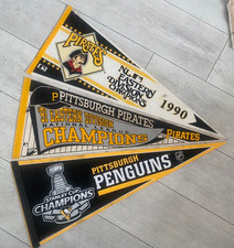 Pittsburgh Pirates East Division Champs 90 & 91-Penguins 2016 Champs Pennants