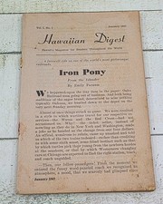 Revista Hawaiian Digest Vol 1 Nº 1 Enero 1947 Raro Oahu Railway Iron Pony