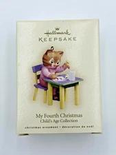HALLMARK KEEPSAKE MY FOURTH CHRISTMAS CHILD'S AGE COLLECTION ORNAMENT CAT NEW
