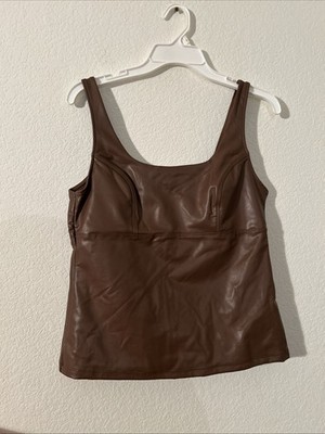 Women s Bustier Faux Leather Brown NWT Sofia Jeans Small