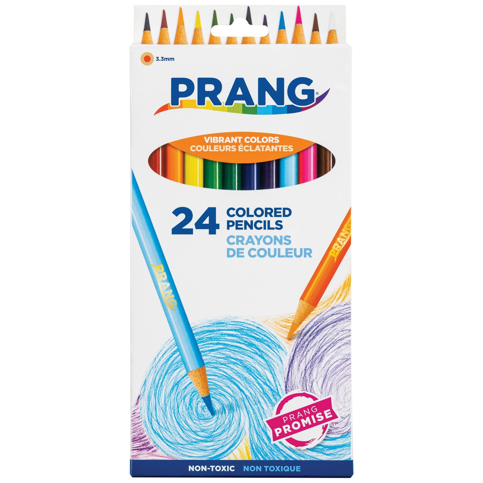 Prang Colored Pencils, Assorted Colors, 3.3 mm core, 24 Count