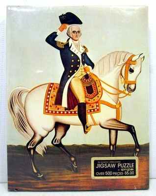 1975 Springbok Jigsaw Puzzle PLZ4053 Washington on a White Charger 500 Pcs - NEW