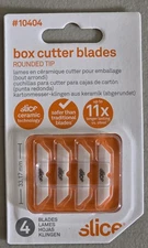 Slice 10404 Replacement Blade, Ceramic, Finger Friendly, Rounded Tip 4 Blade Pak
