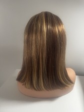 13x4 Lace Front Bob Wig 14 Inch Human Hair 4/27 Highlight Straight Pre Plucked