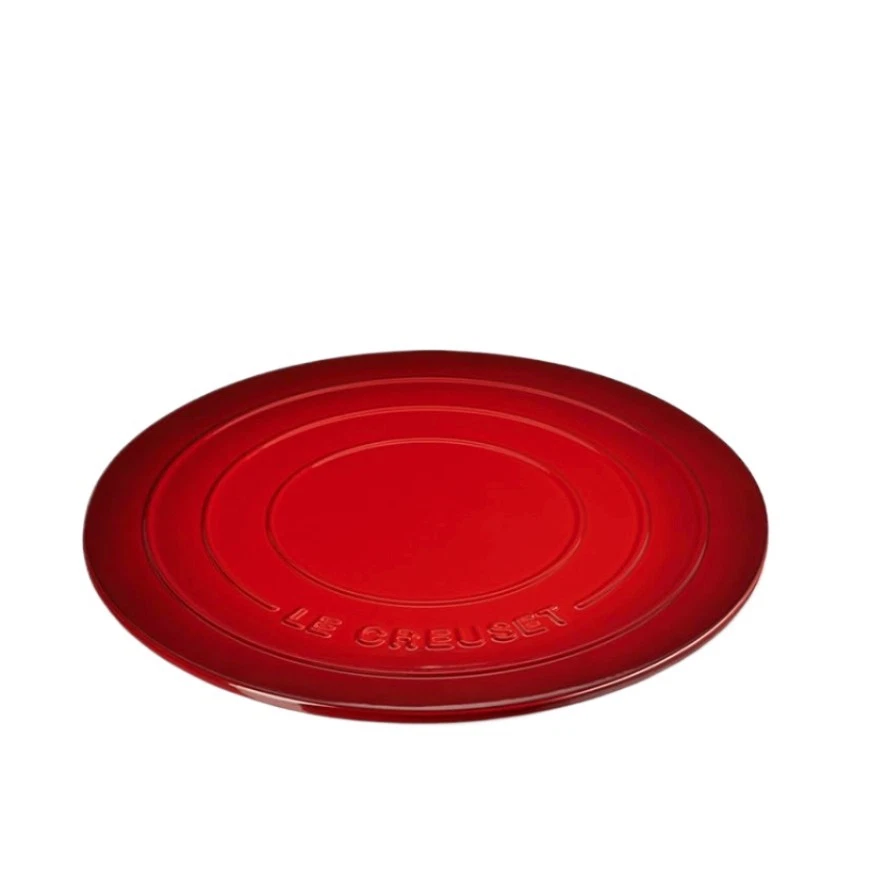 Le Creuset Stoneware Pizza Stone 15” Round Cerise Baking Tray Trivet French New