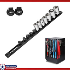 12 Magnetic Socket Rail Organizer Aluminum Alloy Tray Tool Box Drawer Socket