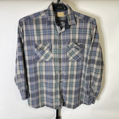 C.E. Schmidt Workwear Blue Plaid Shirt Size XL Men s 100% Cotton