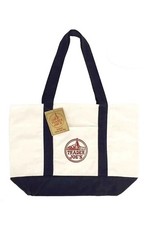 TRADER JOE'S LARGE CANVAS BAG HEAVY COTTON REUSABLE SHOPPING BAG LARGE NAVY BLUE