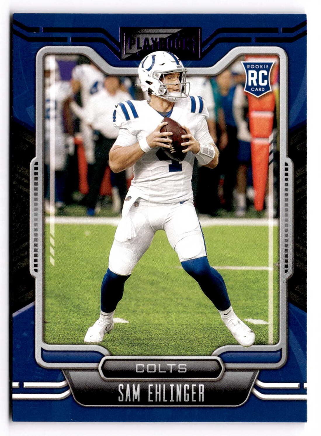 2021 Sam Ehlinger Rookie Card - Panini Playbook  Purple #197 Indianapolis Colts 