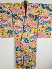 1930s,Antique Japanese  Silk KIMONO Robe .129