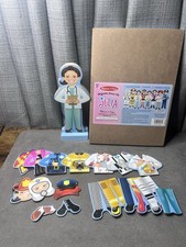 Melissa Doug Julia Magnetic Dress Up Wood Doll Pretend Play Set Clothes Toy